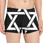Black And White Star of David Print Men's Boxer Briefs
