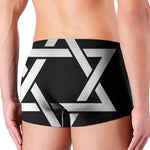 Black And White Star of David Print Men's Boxer Briefs