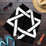 Black And White Star of David Print Men's Shorts