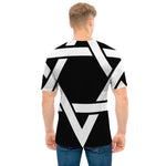 Black And White Star of David Print Men's T-Shirt