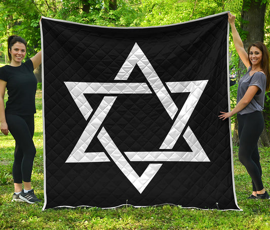 Black And White Star of David Print Quilt
