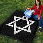 Black And White Star of David Print Quilt