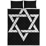 Black And White Star of David Print Quilt Bed Set