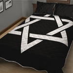 Black And White Star of David Print Quilt Bed Set