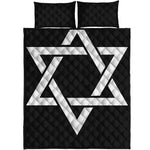 Black And White Star of David Print Quilt Bed Set