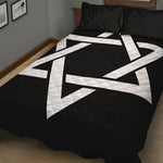 Black And White Star of David Print Quilt Bed Set