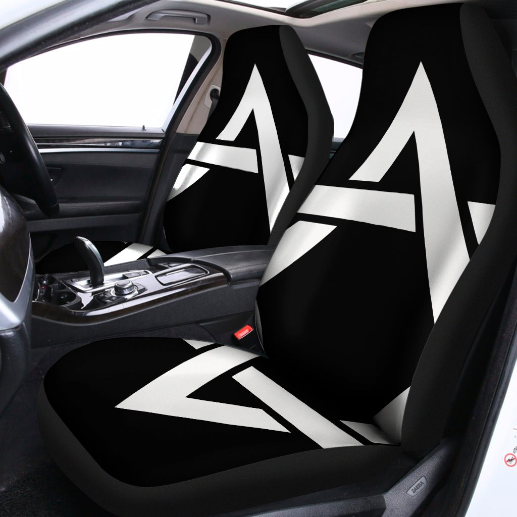 Black And White Star of David Print Universal Fit Car Seat Covers