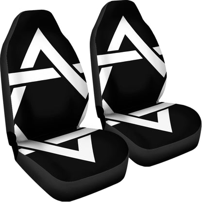 Black And White Star of David Print Universal Fit Car Seat Covers