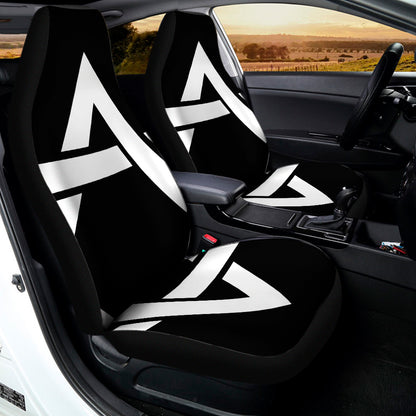 Black And White Star of David Print Universal Fit Car Seat Covers