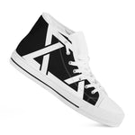 Black And White Star of David Print White High Top Shoes