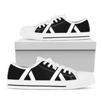 Black And White Star of David Print White Low Top Shoes