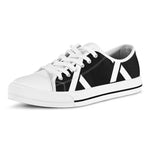 Black And White Star of David Print White Low Top Shoes