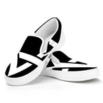Black And White Star of David Print White Slip On Shoes
