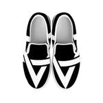 Black And White Star of David Print White Slip On Shoes