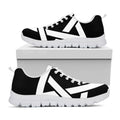 Black And White Star of David Print White Running Shoes