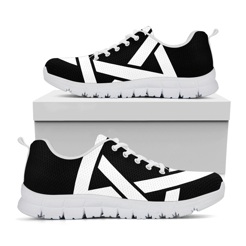 Black And White Star of David Print White Sneakers