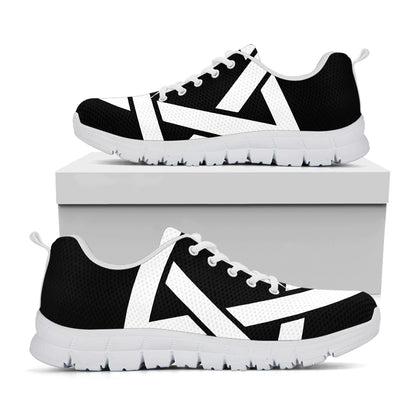 Black And White Star of David Print White Sneakers