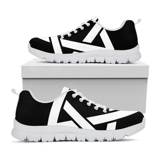 Black And White Star of David Print White Sneakers