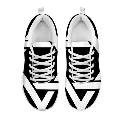 Black And White Star of David Print White Sneakers