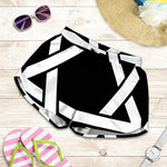 Black And White Star of David Print Women's Shorts