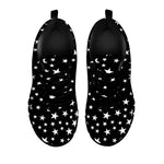 Black And White Star Pattern Print Black Sneakers