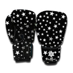 Black And White Star Pattern Print Boxing Gloves