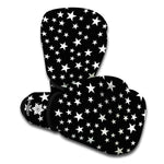 Black And White Star Pattern Print Boxing Gloves