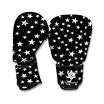 Black And White Star Pattern Print Boxing Gloves