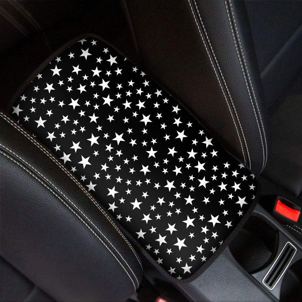 Black And White Star Pattern Print Car Center Console Cover