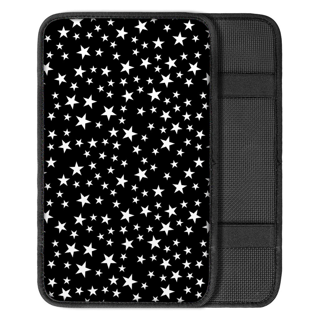 Black And White Star Pattern Print Car Center Console Cover
