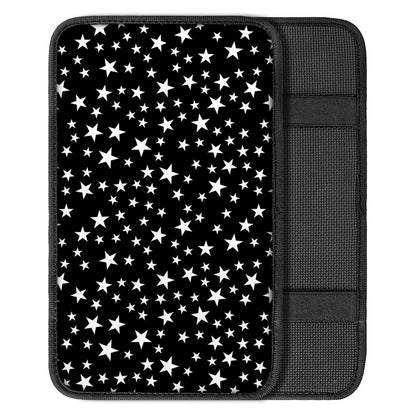 Black And White Star Pattern Print Car Center Console Cover