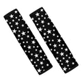 Black And White Star Pattern Print Car Seat Belt Covers