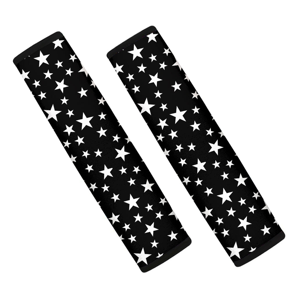 Black And White Star Pattern Print Car Seat Belt Covers