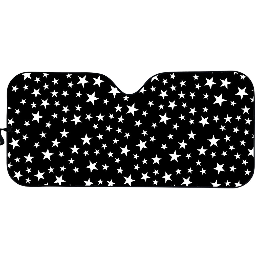 Black And White Star Pattern Print Car Sun Shade