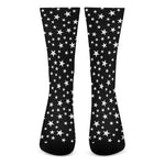 Black And White Star Pattern Print Crew Socks