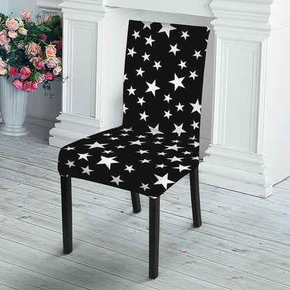 Black And White Star Pattern Print Dining Chair Slipcover