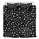 Black And White Star Pattern Print Duvet Cover Bedding Set