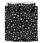 Black And White Star Pattern Print Duvet Cover Bedding Set