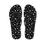 Black And White Star Pattern Print Flip Flops