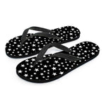 Black And White Star Pattern Print Flip Flops