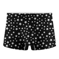 Black And White Star Pattern Print Men's Boxer Briefs