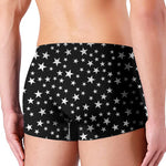 Black And White Star Pattern Print Men's Boxer Briefs