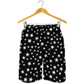 Black And White Star Pattern Print Men's Shorts