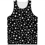 Black And White Star Pattern Print Men's Tank Top