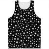 Black And White Star Pattern Print Men's Tank Top