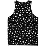 Black And White Star Pattern Print Men's Tank Top