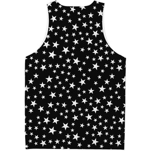 Black And White Star Pattern Print Men's Tank Top