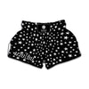 Black And White Star Pattern Print Muay Thai Boxing Shorts