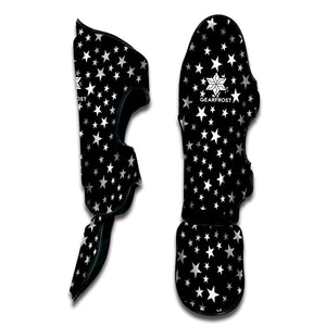 Black And White Star Pattern Print Muay Thai Shin Guard