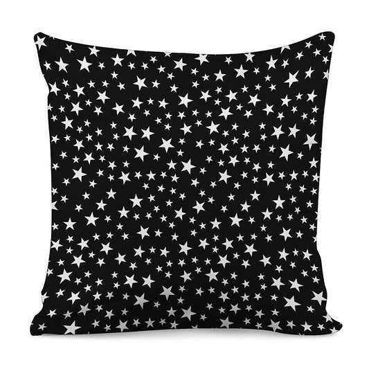 Black And White Star Pattern Print Pillow Cover